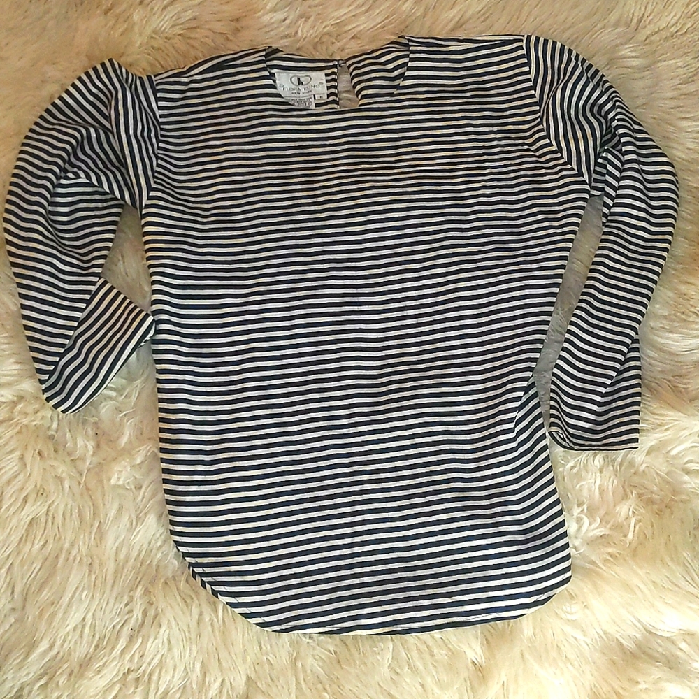 Flora Kung 100percent silk striped blouse